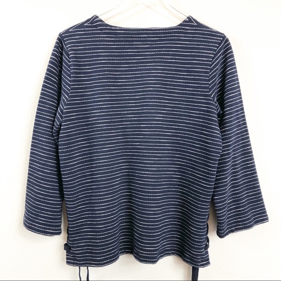 Madewell | Side Lace Navy Stripe Sweater - Picture 6 of 6